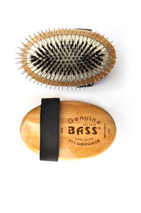 Bass Brush Wire/Boar Palm Style Pet Groomer A5 - Click Image to Close