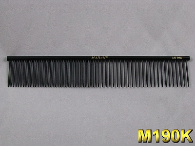 Black Grooming Comb 7.5" 190mm Terrier Breeds - Click Image to Close